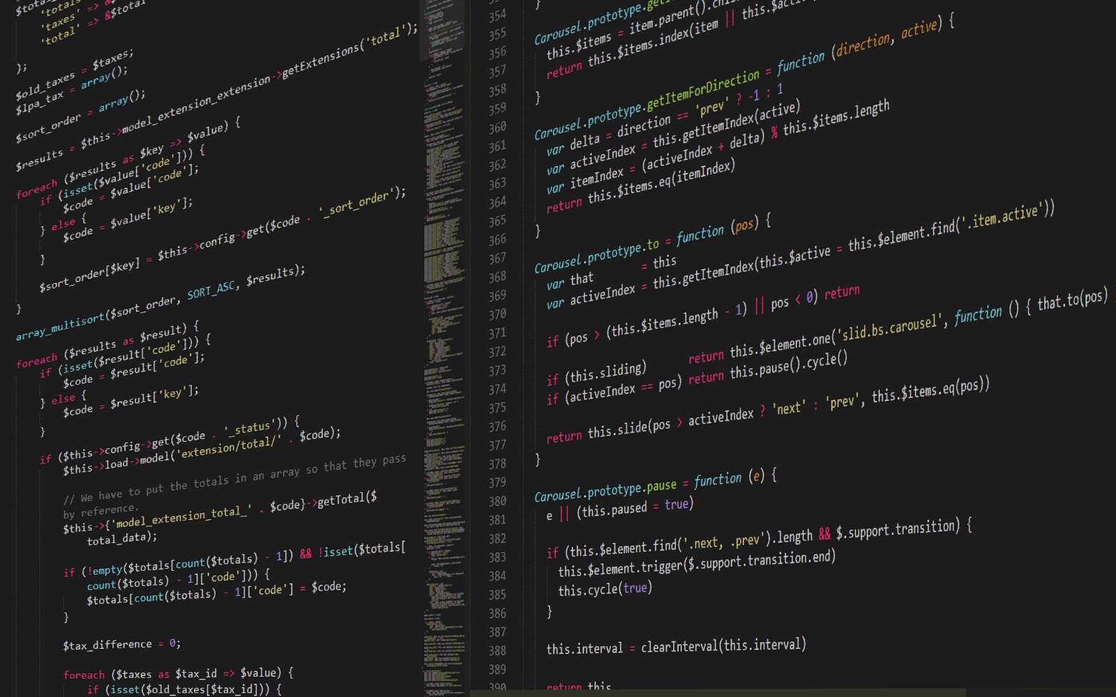 Visual Studio Code with the command palette open across the full width of the editor on a large monitor, showing fuzzy-search results against a dark theme